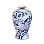 Floral Chinoiserie Round Porcelain Table Vase