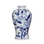 Floral Chinoiserie Round Porcelain Table Vase