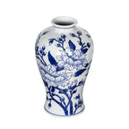 Floral Chinoiserie Round Porcelain Table Vase