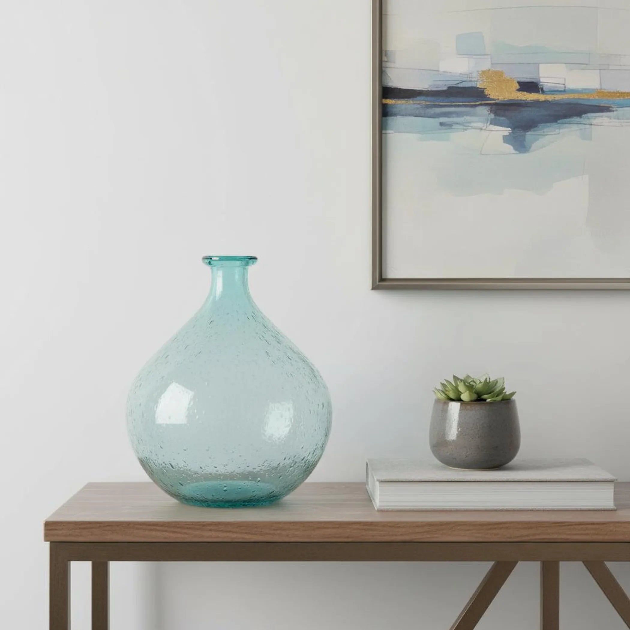 Bubble Glass Round Table Vase