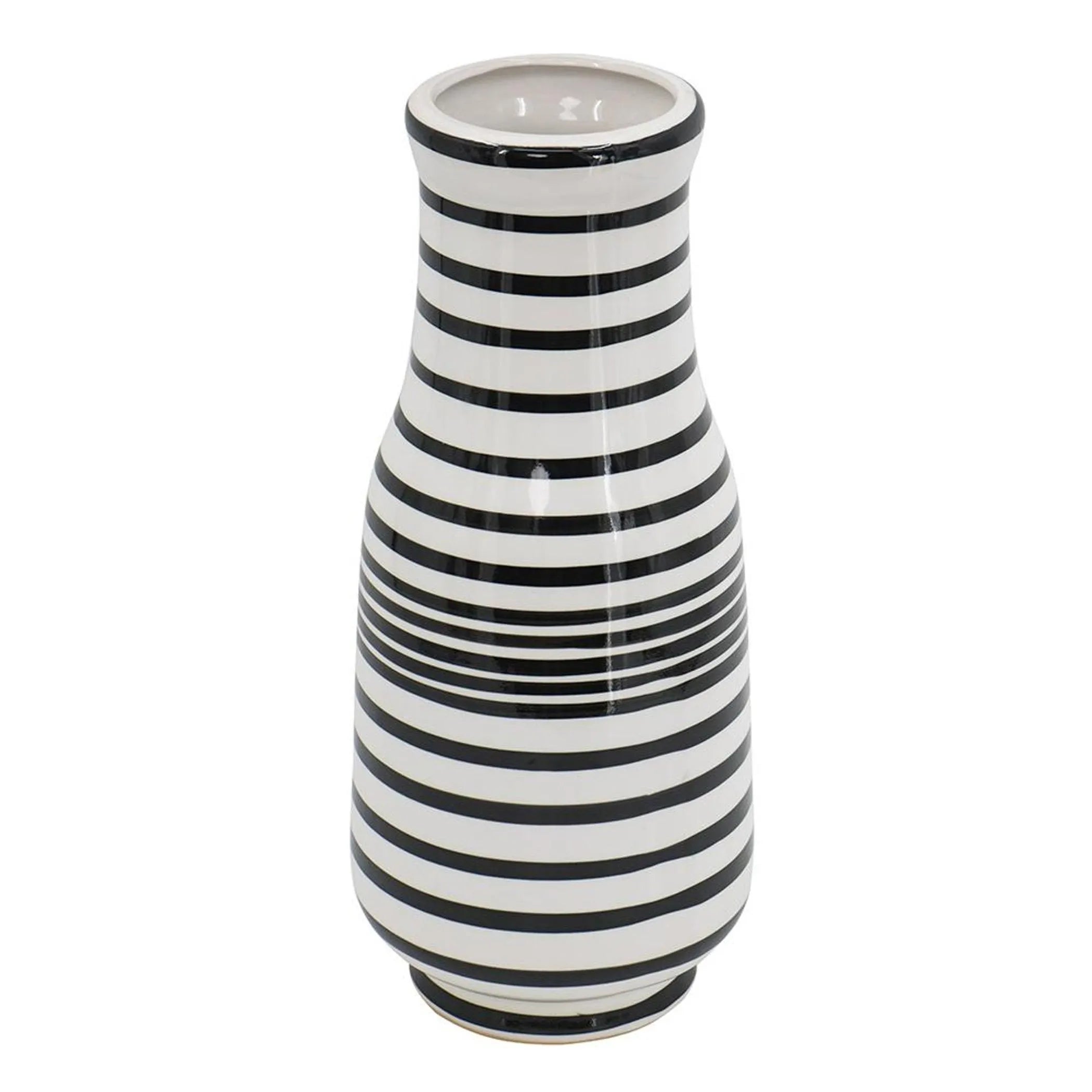 Hand Painted Stripe Ceramic Table Vase