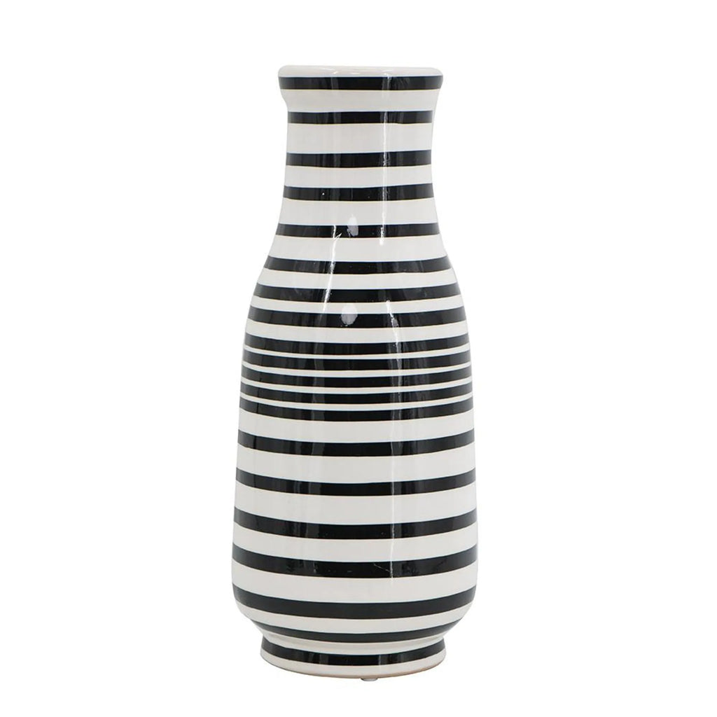 Hand Painted Stripe Ceramic Table Vase