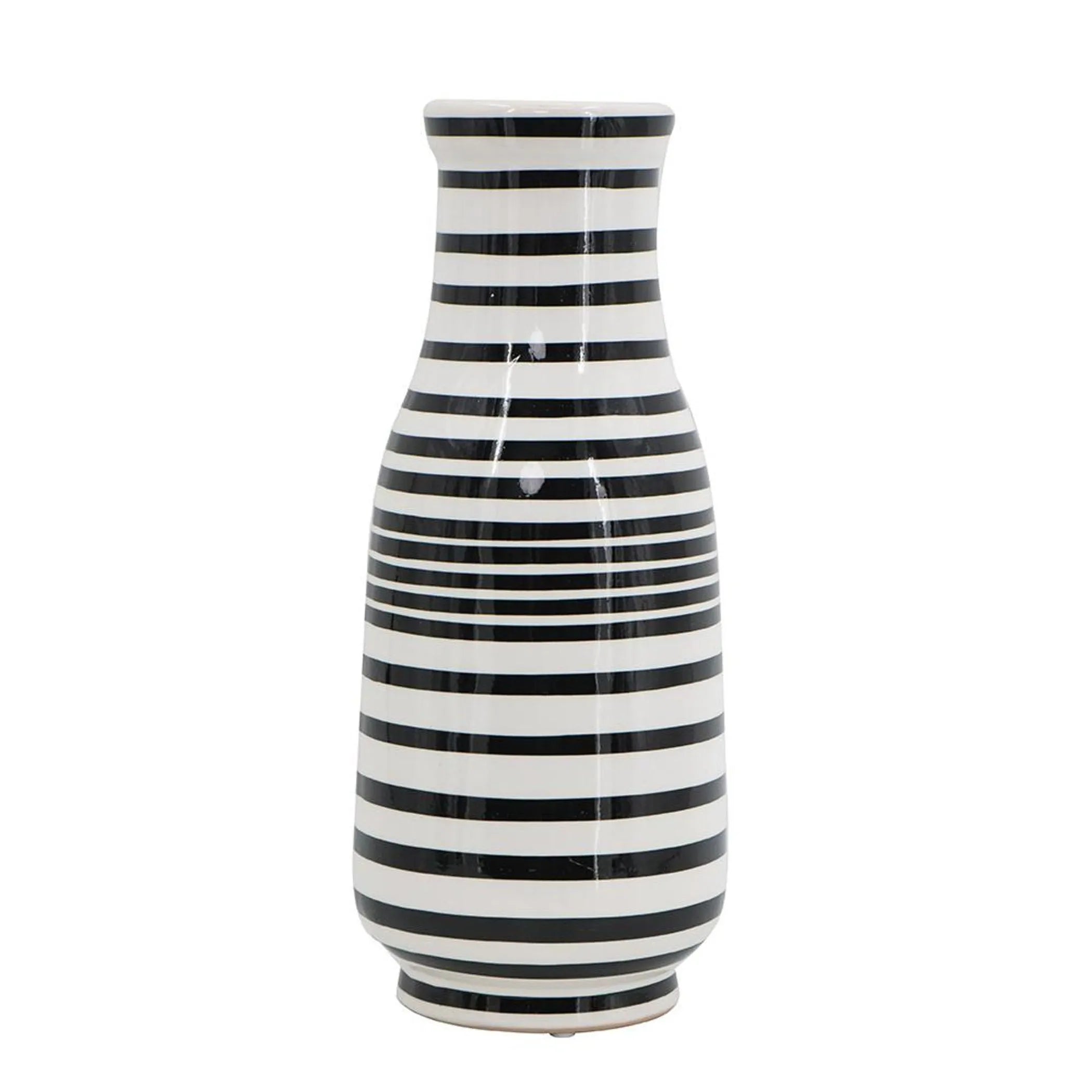 Hand Painted Stripe Ceramic Table Vase