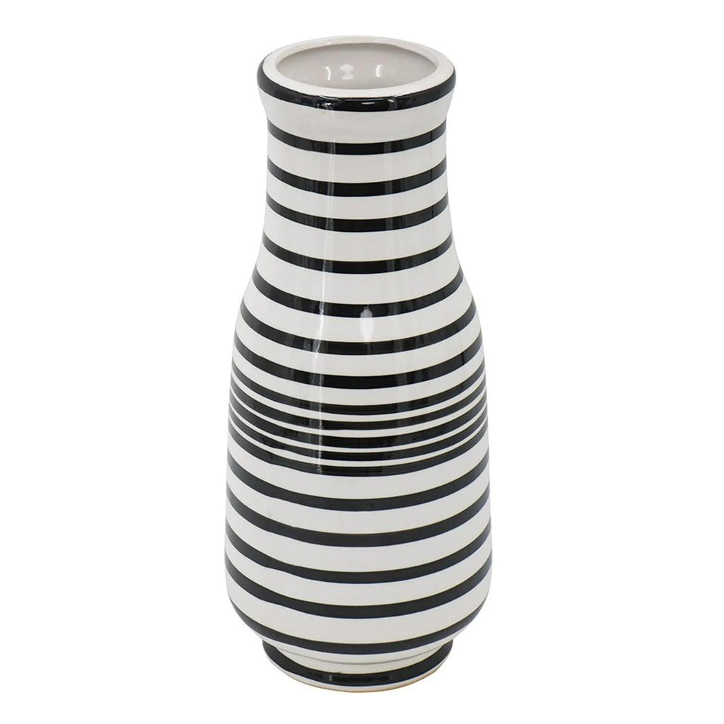 Hand Painted Stripe Ceramic Table Vase