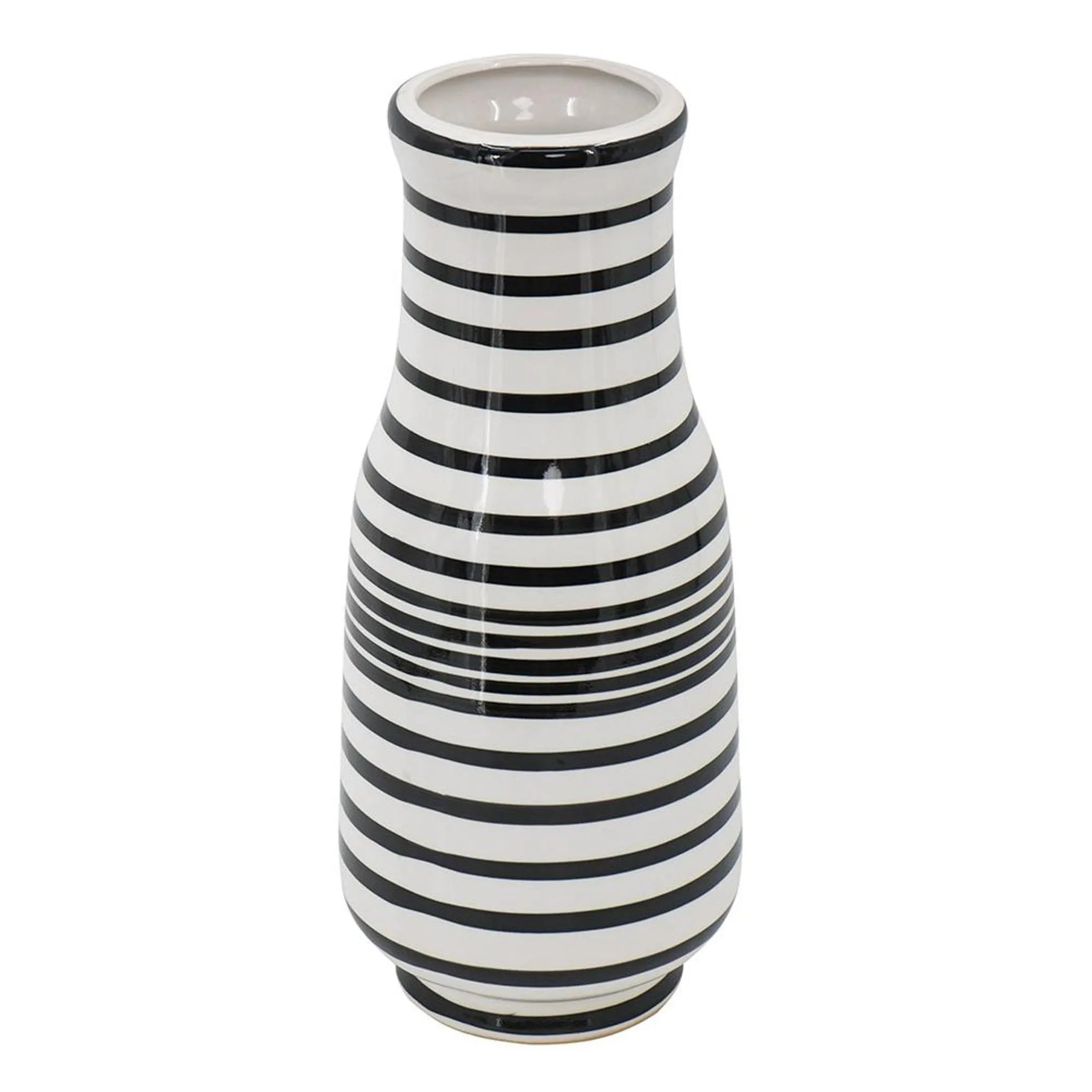 Hand Painted Stripe Ceramic Table Vase
