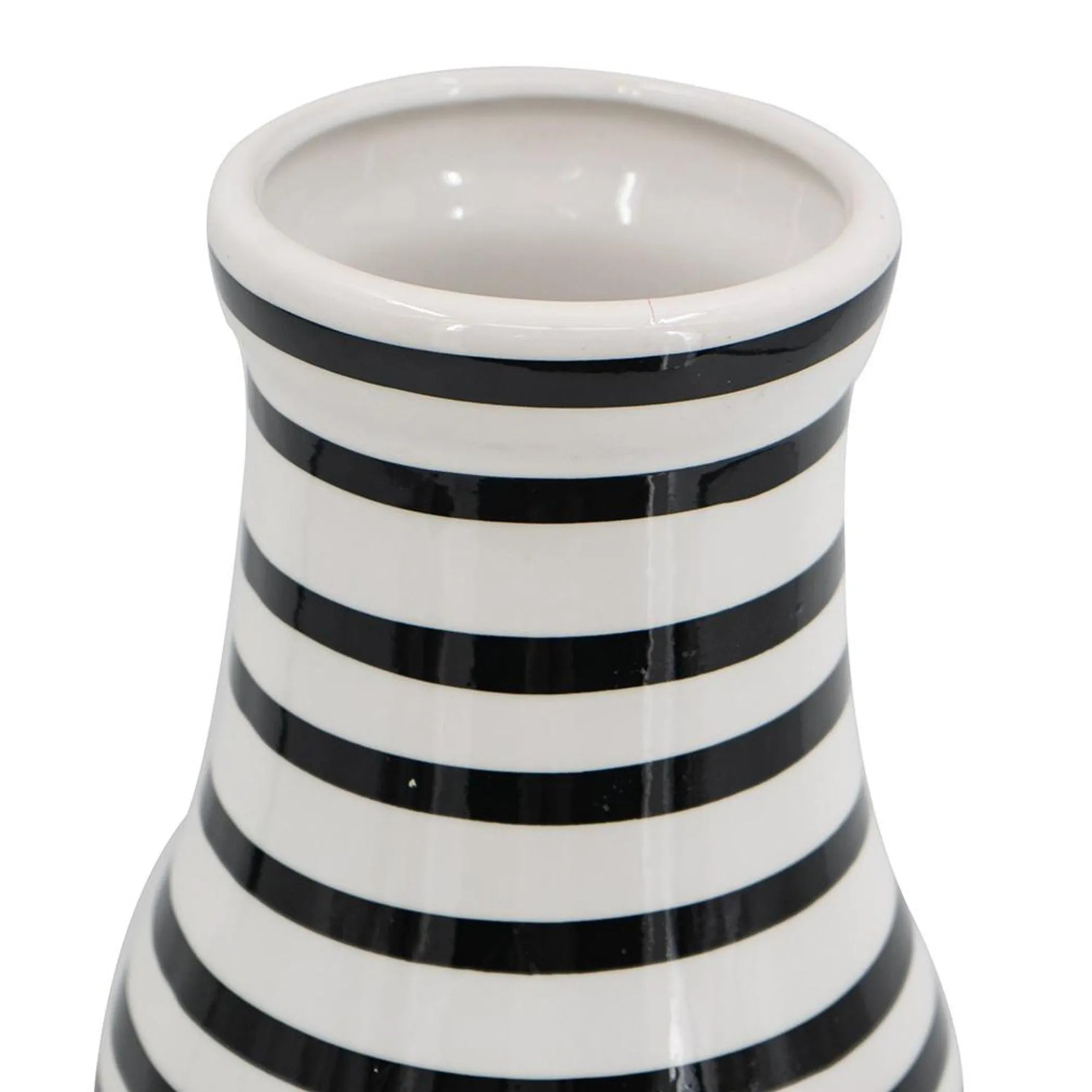 Hand Painted Stripe Ceramic Table Vase