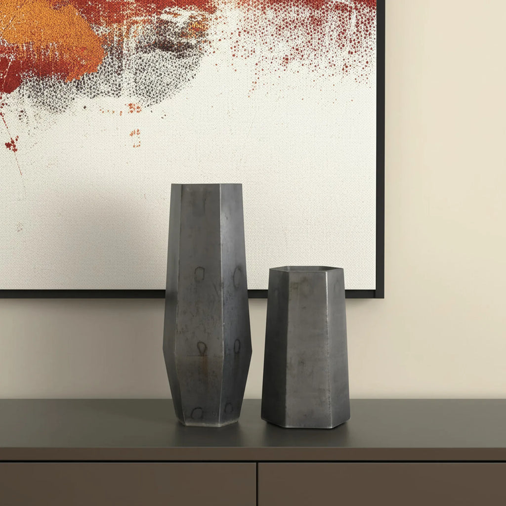 Hexagonal Glass Table Vases