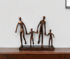 13" Copper Aluminum Family Of Four Tabletop Sculpture