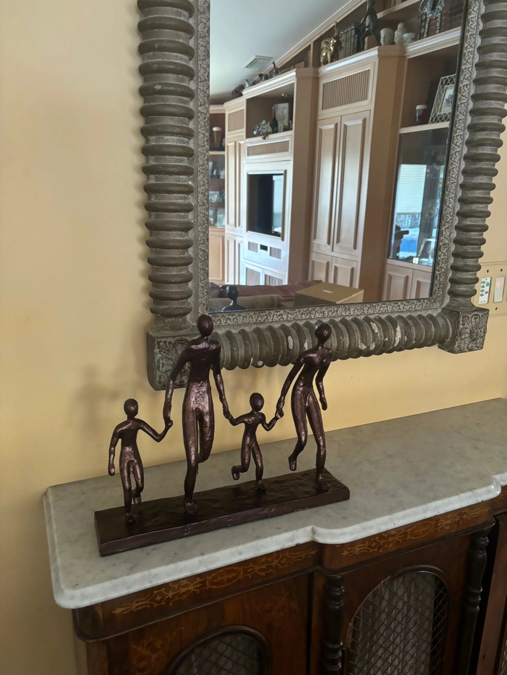 13" Copper Aluminum Family Of Four Tabletop Sculpture