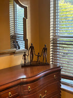 13" Copper Aluminum Family Of Four Tabletop Sculpture