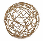 12" Gold Aluminum Woven Wire Decorative Orb Tabletop Sculpture