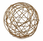 12" Gold Aluminum Woven Wire Decorative Orb Tabletop Sculpture