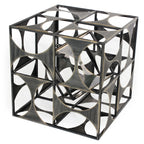 Metal Geo Cube Tabletop Sculpture