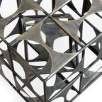 Metal Geo Cube Tabletop Sculpture