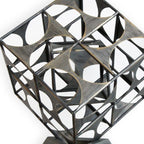 Metal Geo Cube Tabletop Sculpture