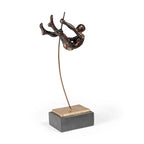 Bronze Resin Pole Vaulting Man Tabletop Sculpture