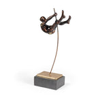 Bronze Resin Pole Vaulting Man Tabletop Sculpture