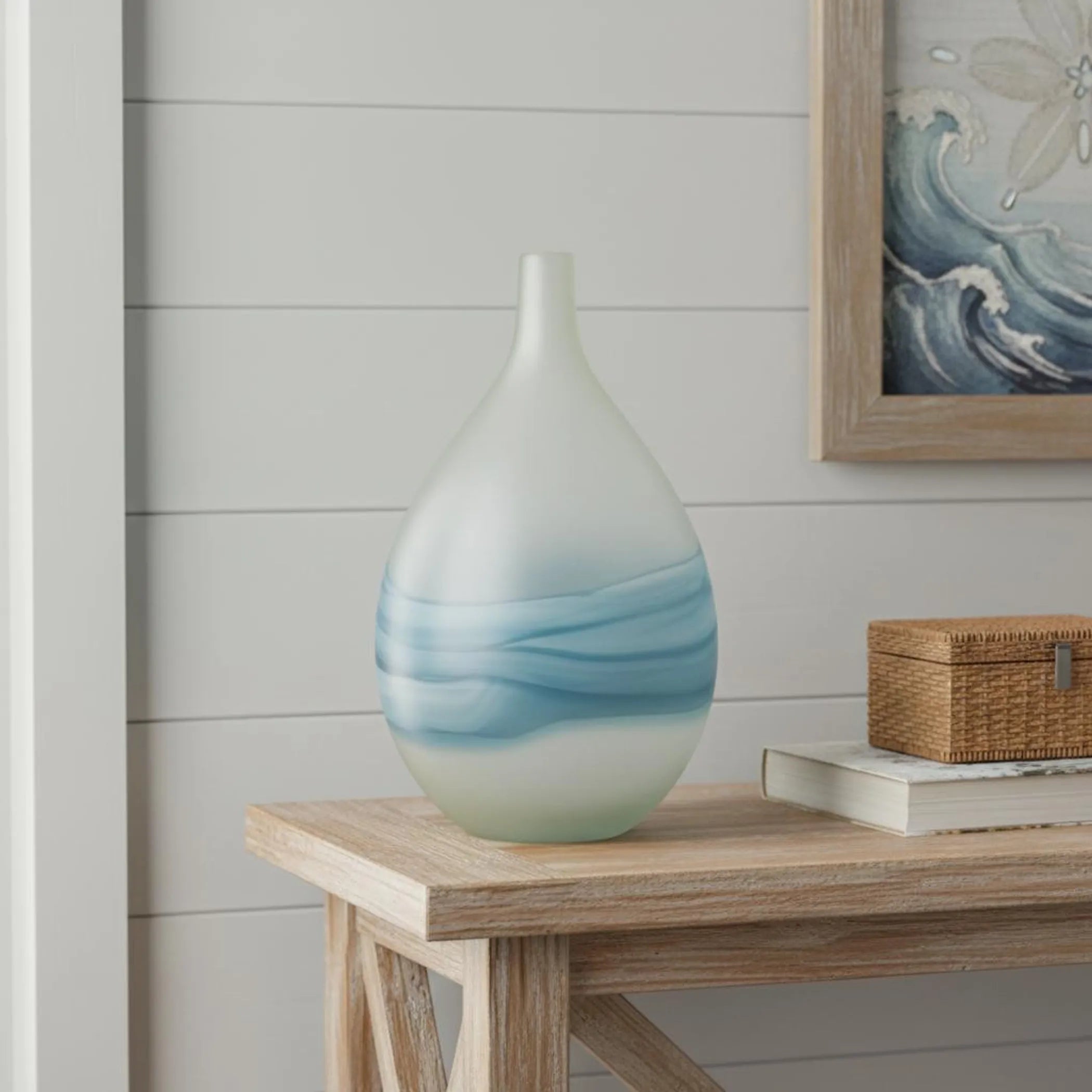 Swirl Art Glass Table Vase