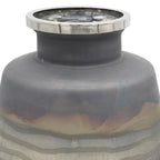 Set of Two And Gray Abstract Glass Round Table Vases