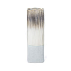 16" Brown Light Blue And Off White Color Block Square Ceramic Table Vase