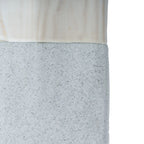 16" Brown Light Blue And Off White Color Block Square Ceramic Table Vase