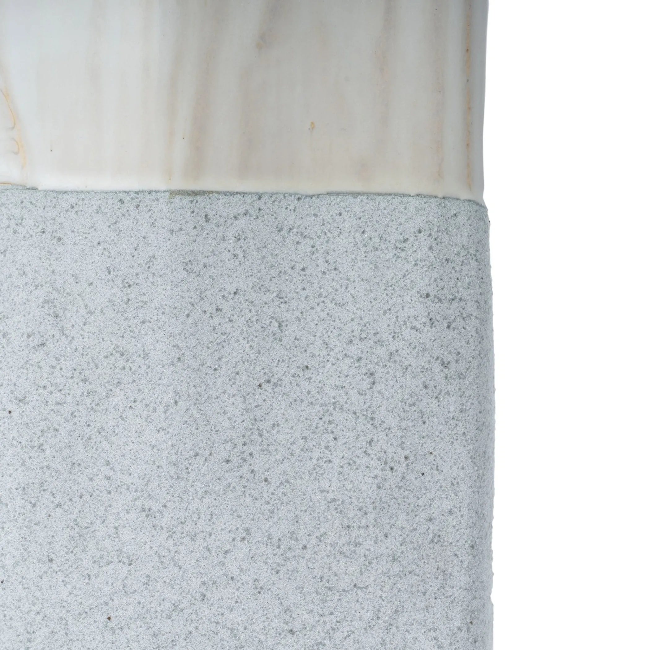 16" Brown Light Blue And Off White Color Block Square Ceramic Table Vase