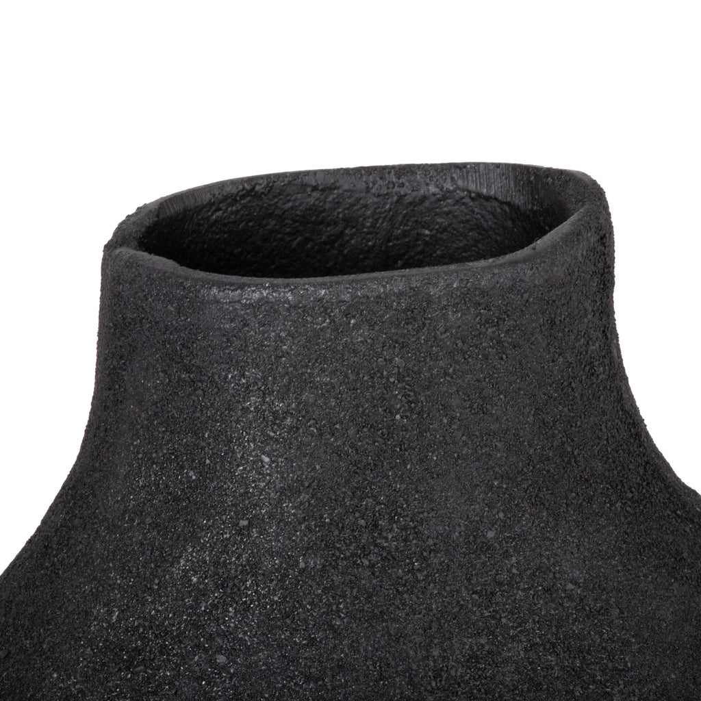 12" Black Aluminum Modern Abstract Table Vase