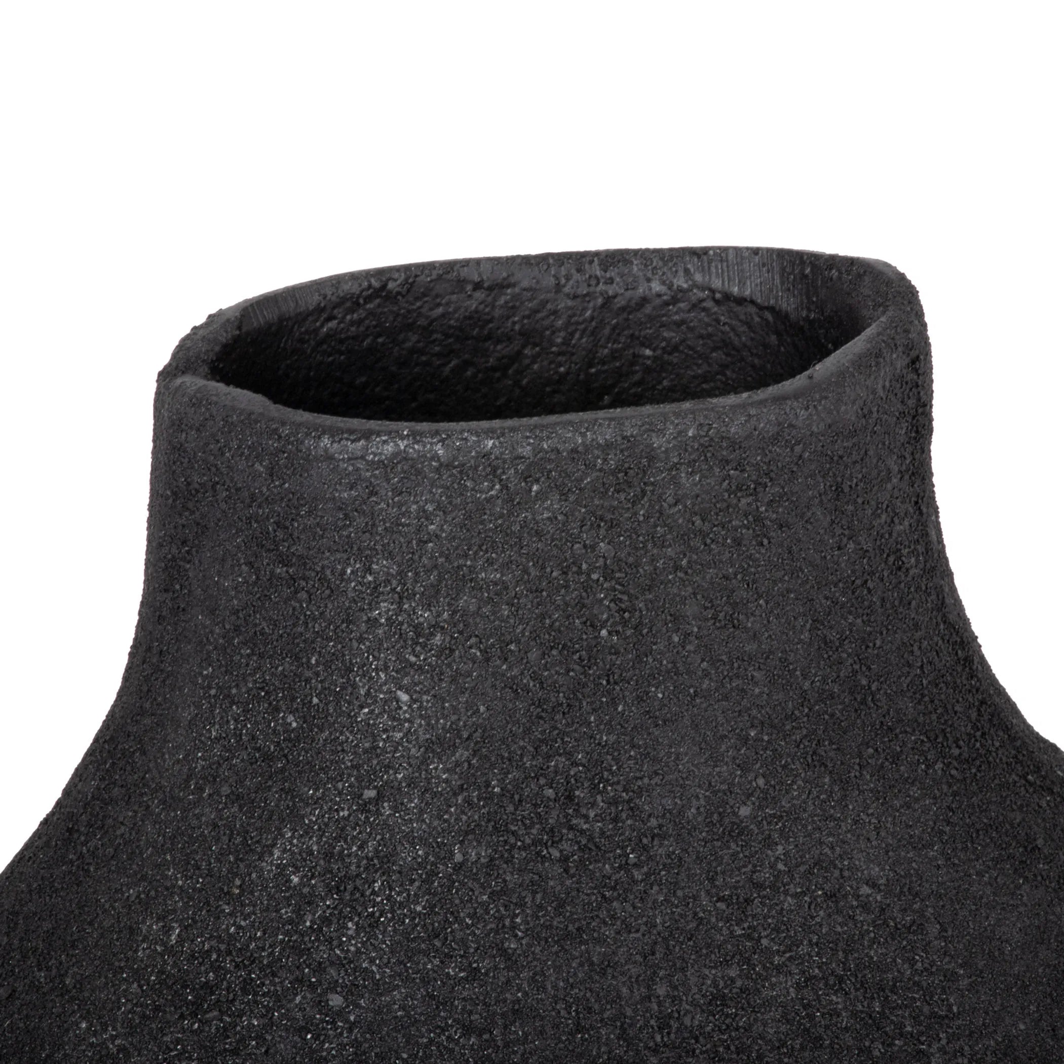 12" Black Aluminum Modern Abstract Table Vase