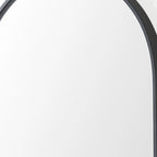 Metal Arch Framed Accent Mirror With Shelf