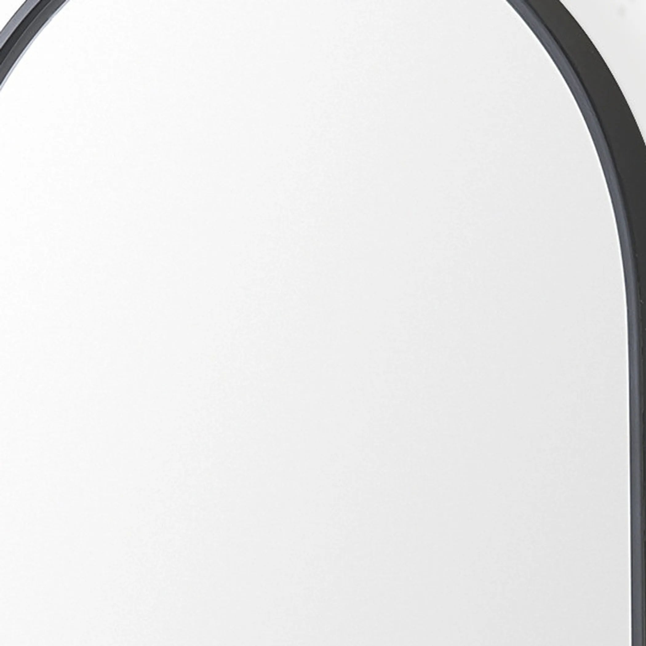 Metal Arch Framed Accent Mirror With Shelf