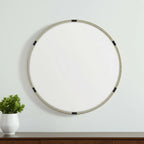 Metal Round Framed Accent Mirror