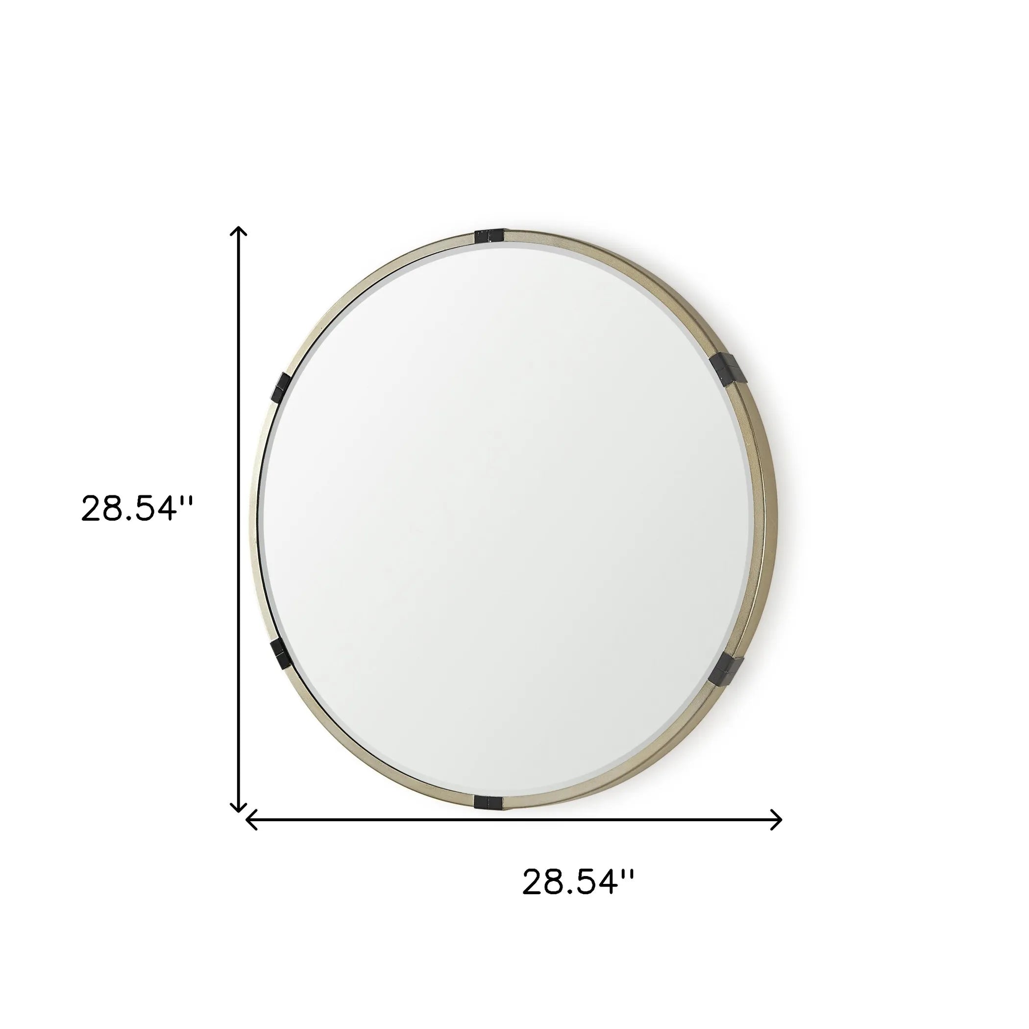 Metal Round Framed Accent Mirror