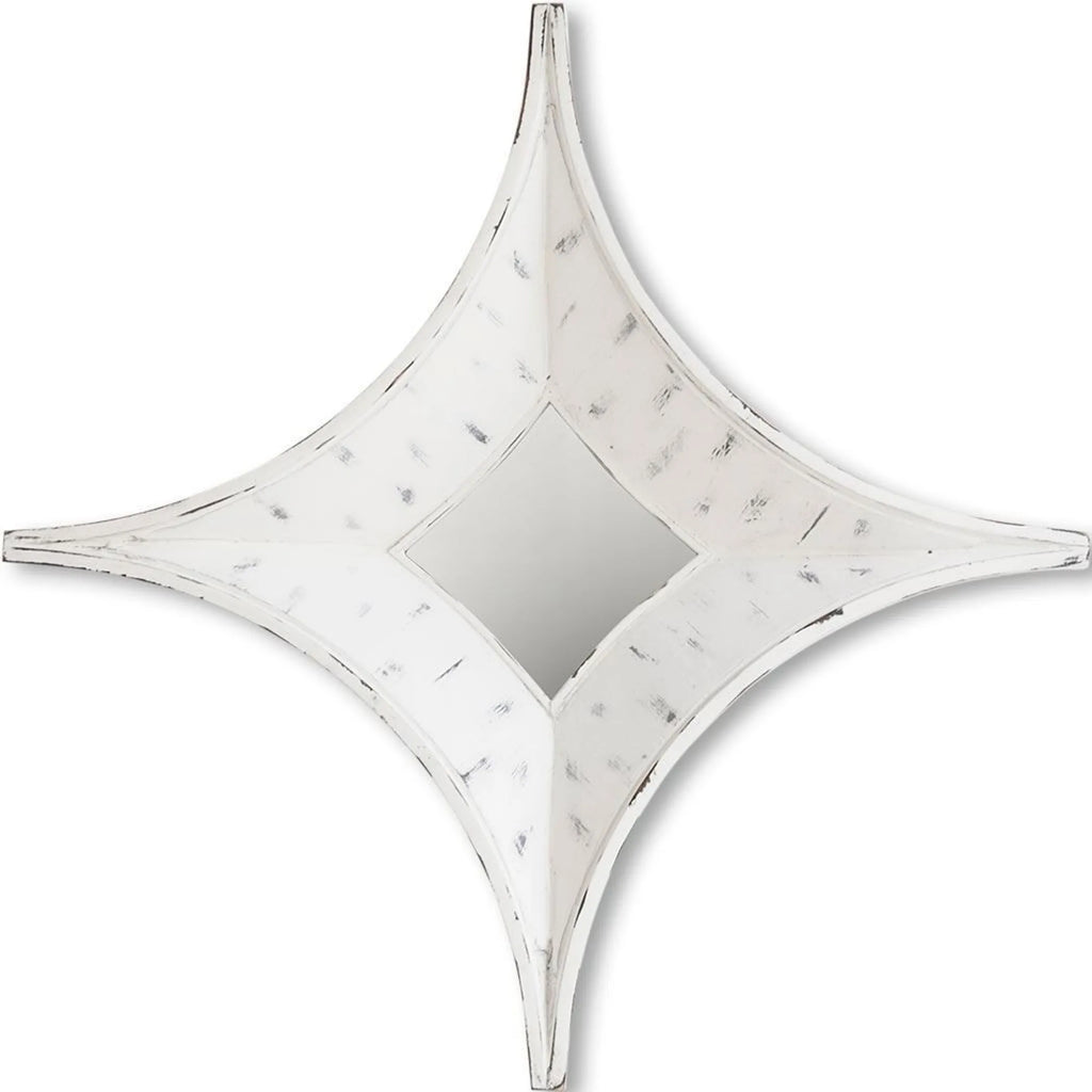 Distressed Wood Novelty Star Framed Accent Mirror
