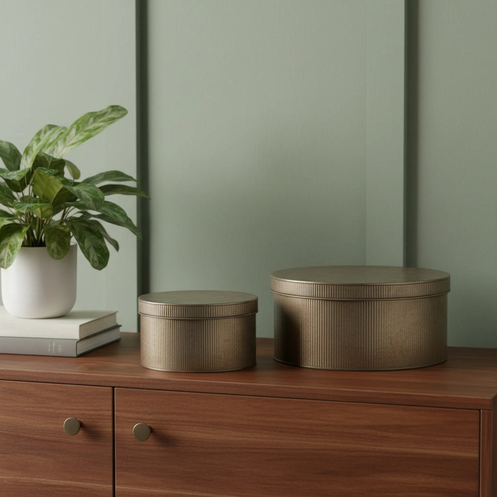 Antiqued Metal Decorative Boxes