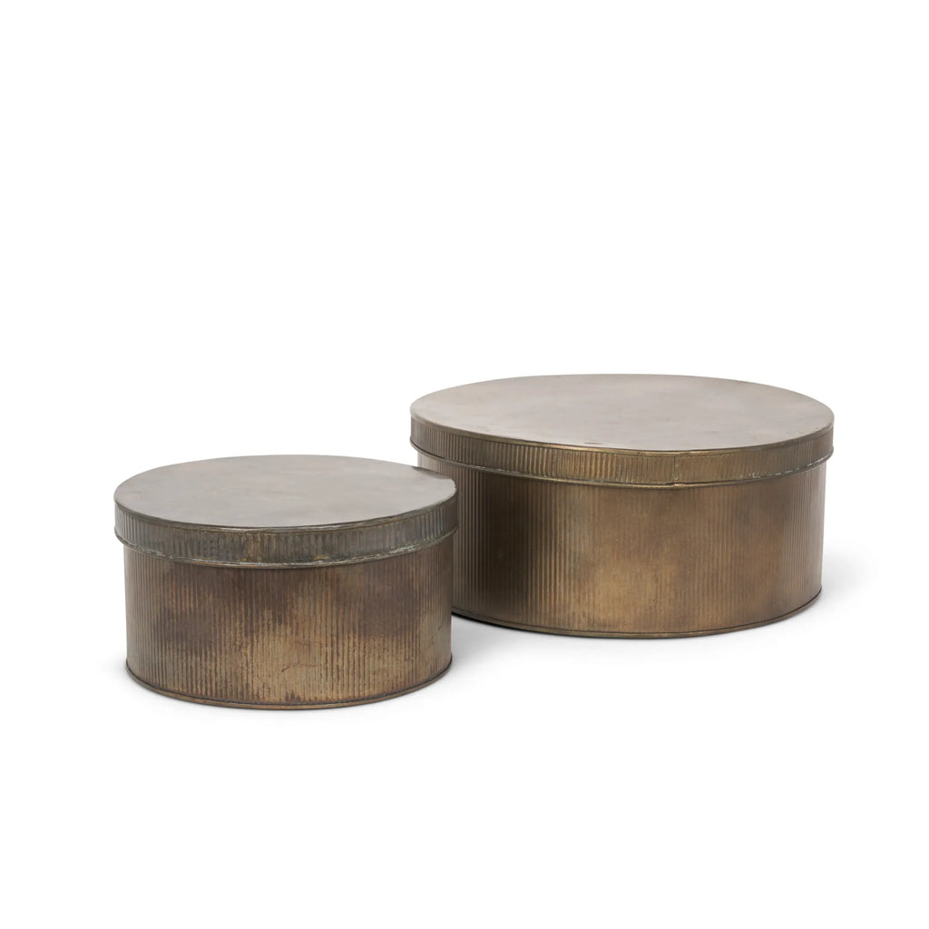 Antiqued Metal Decorative Boxes