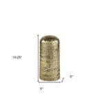 Antiqued Brass Cast Aluminum Cylindrical Tabletop Sculpture