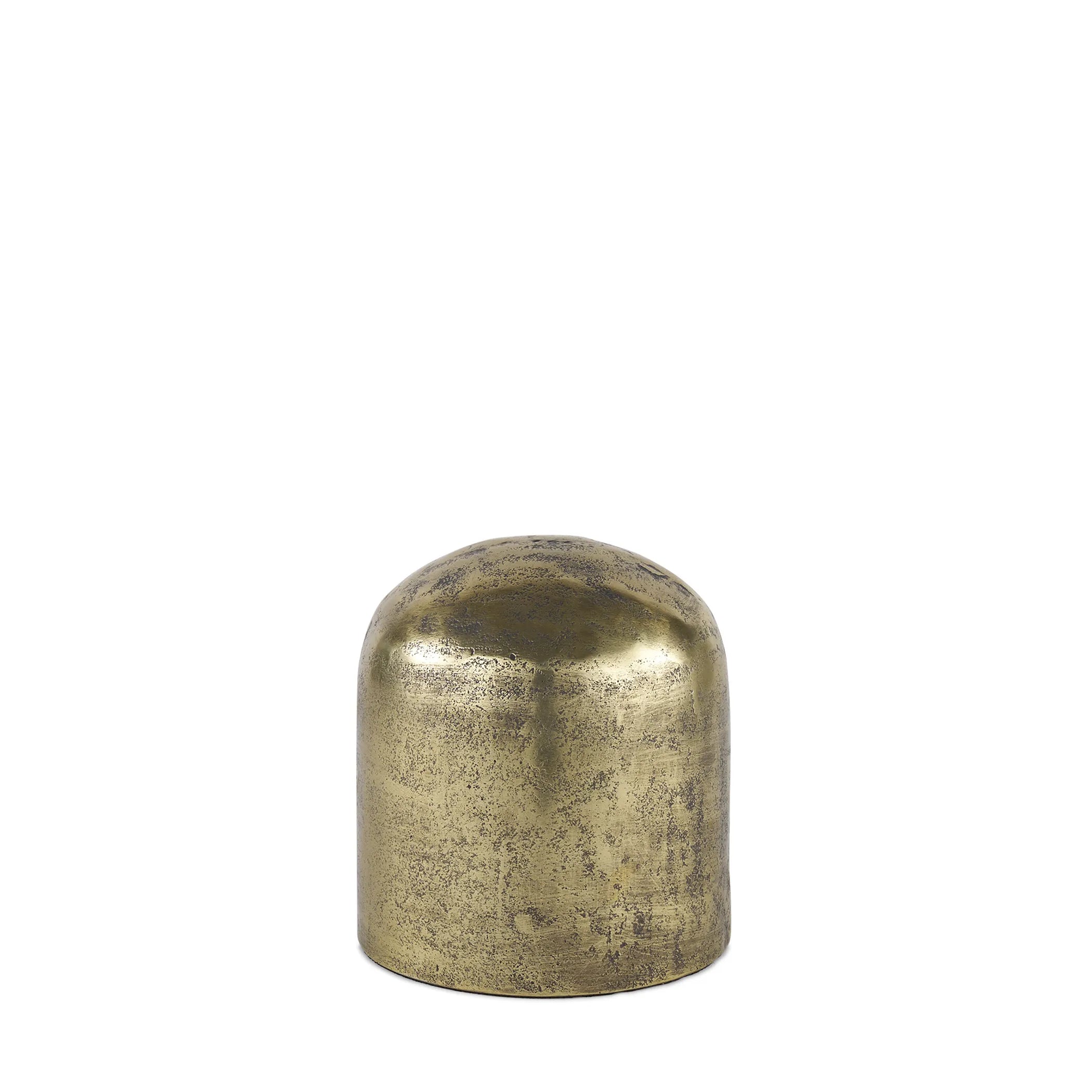 Antiqued Brass Cast Aluminum Cylindrical Tabletop Sculpture