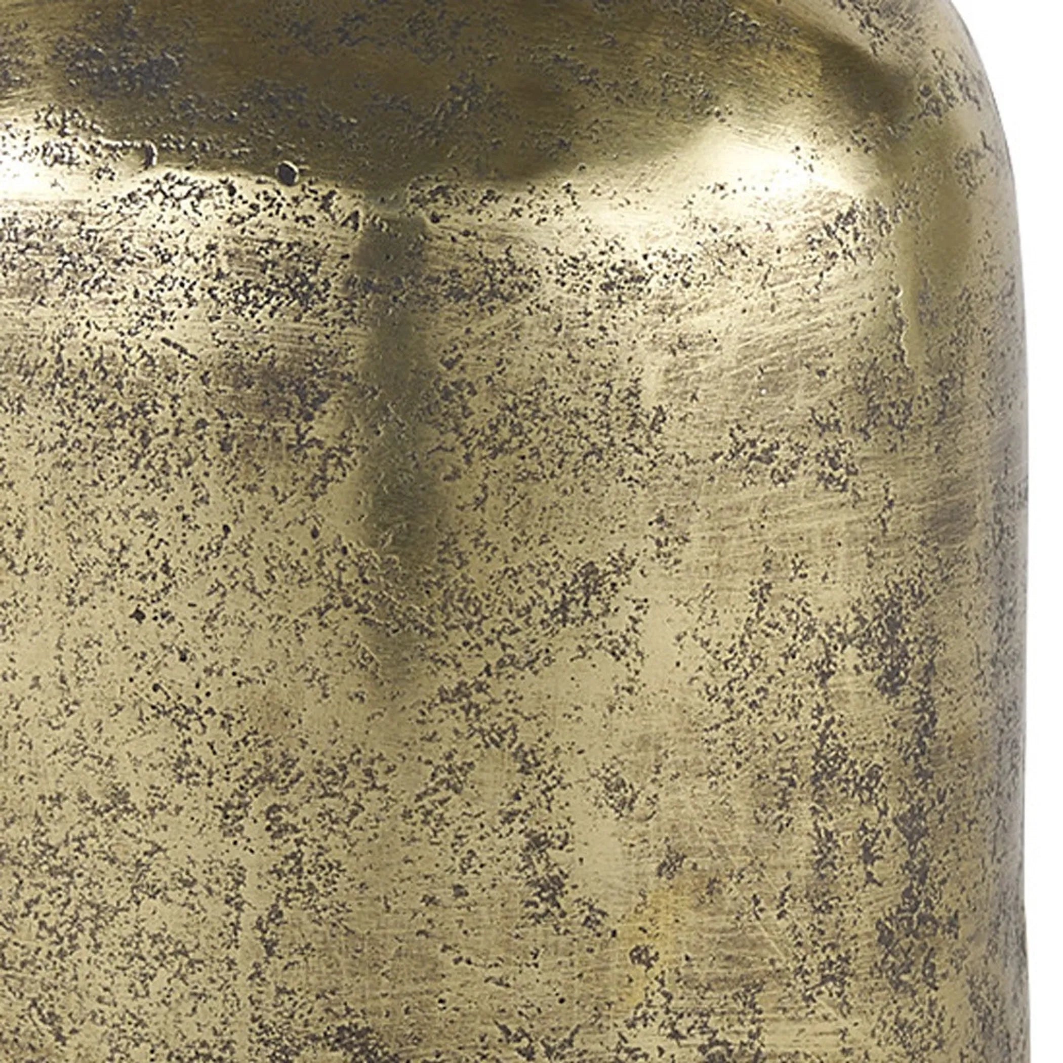 Antiqued Brass Cast Aluminum Cylindrical Tabletop Sculpture