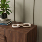 Wood Geometric Links Tabletop Sculpture