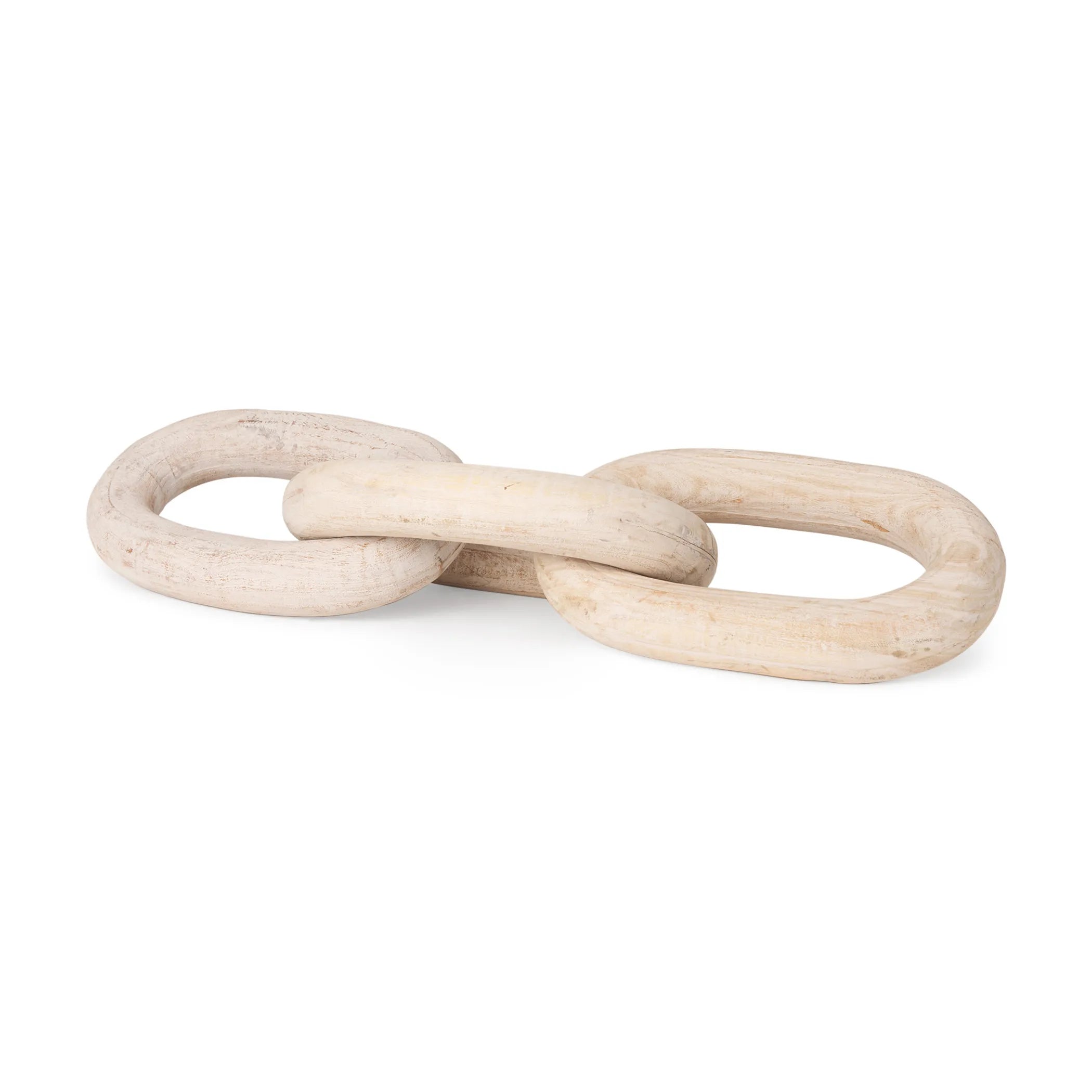 Wood Geometric Links Tabletop Sculpture