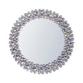 Round Faux Crystal Bling Framed Accent Mirror