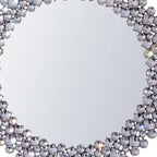 Round Faux Crystal Bling Framed Accent Mirror