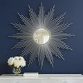 Metal Sunburst Geometric Framed Accent Mirror