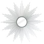 Metal Sunburst Geometric Framed Accent Mirror
