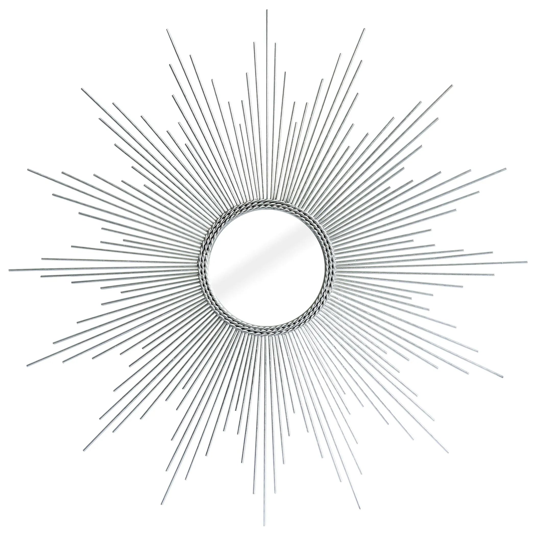 Metal Sunburst Geometric Framed Accent Mirror