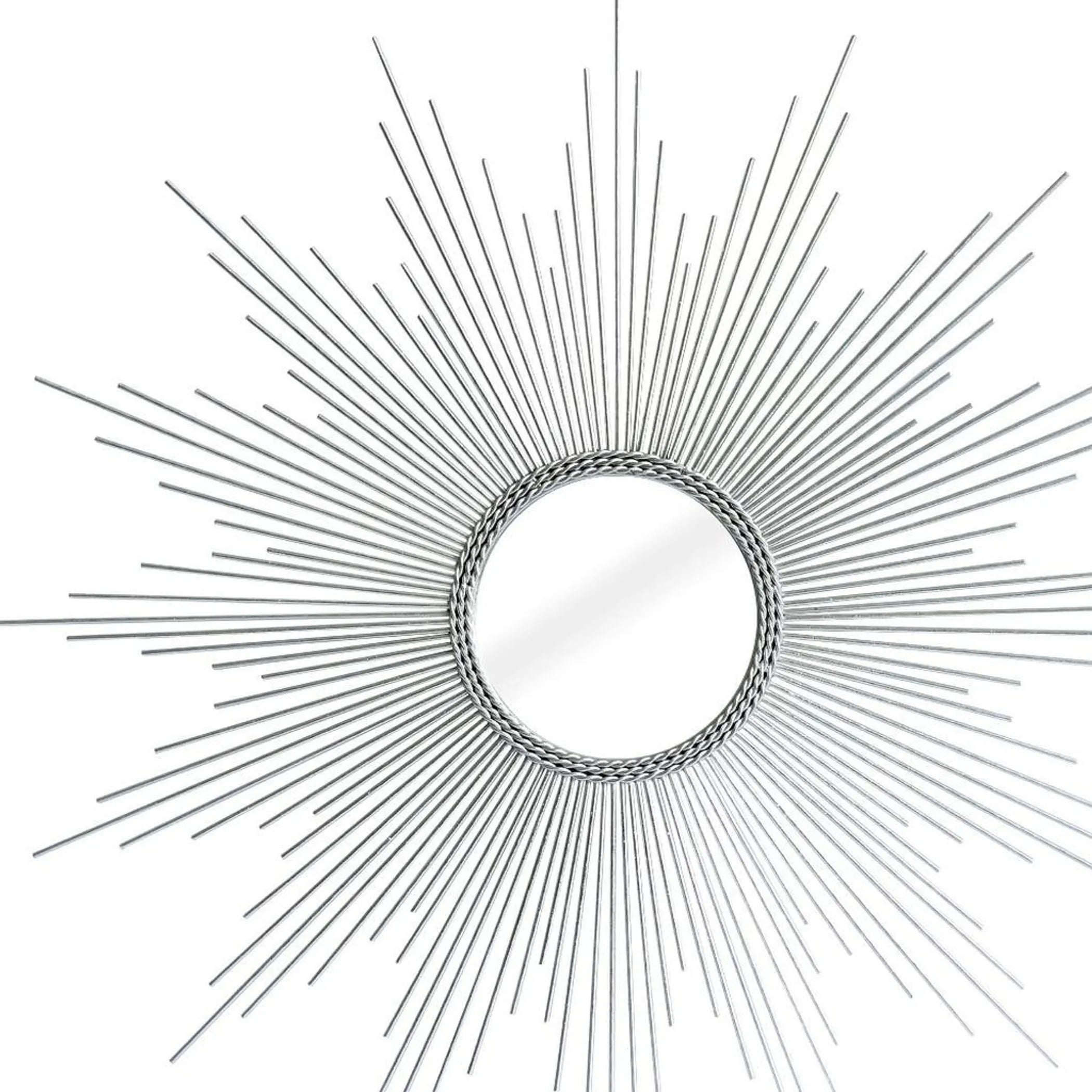 Metal Sunburst Geometric Framed Accent Mirror