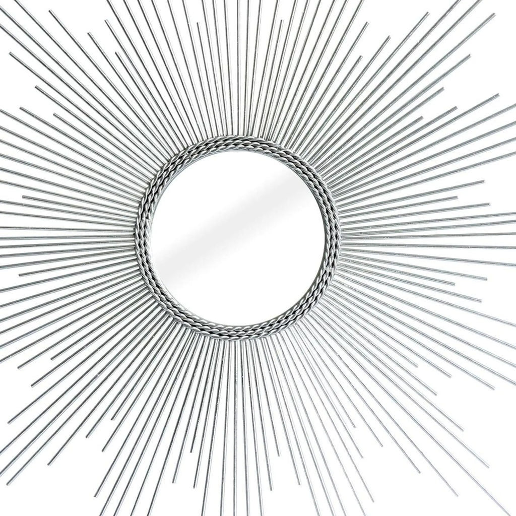 Metal Sunburst Geometric Framed Accent Mirror