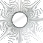 Metal Sunburst Geometric Framed Accent Mirror