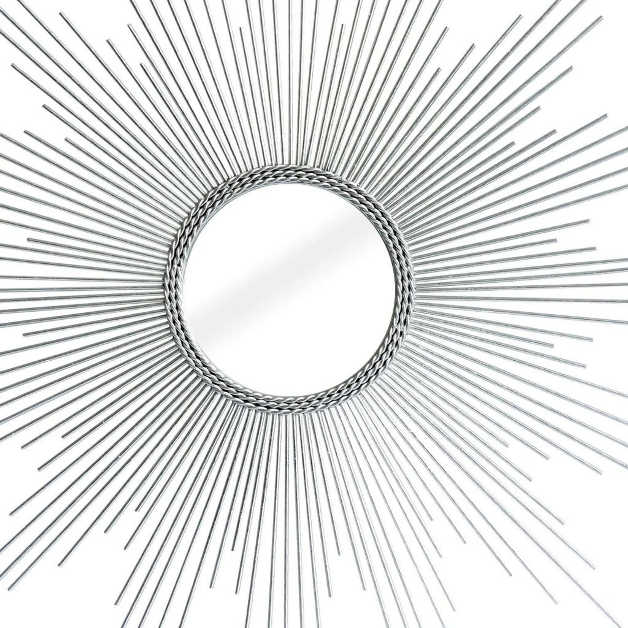 Metal Sunburst Geometric Framed Accent Mirror