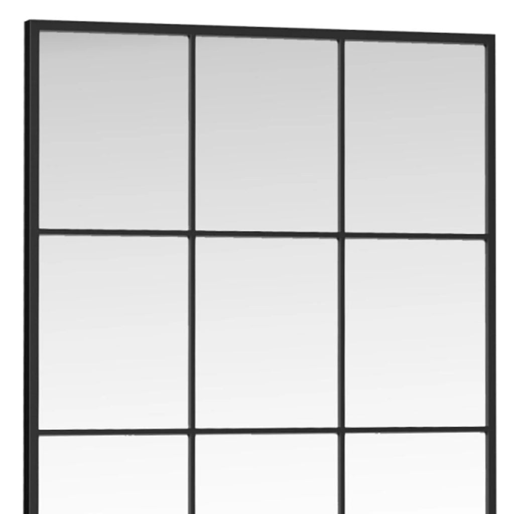 Metal Windowpane Framed Full Length Mirror